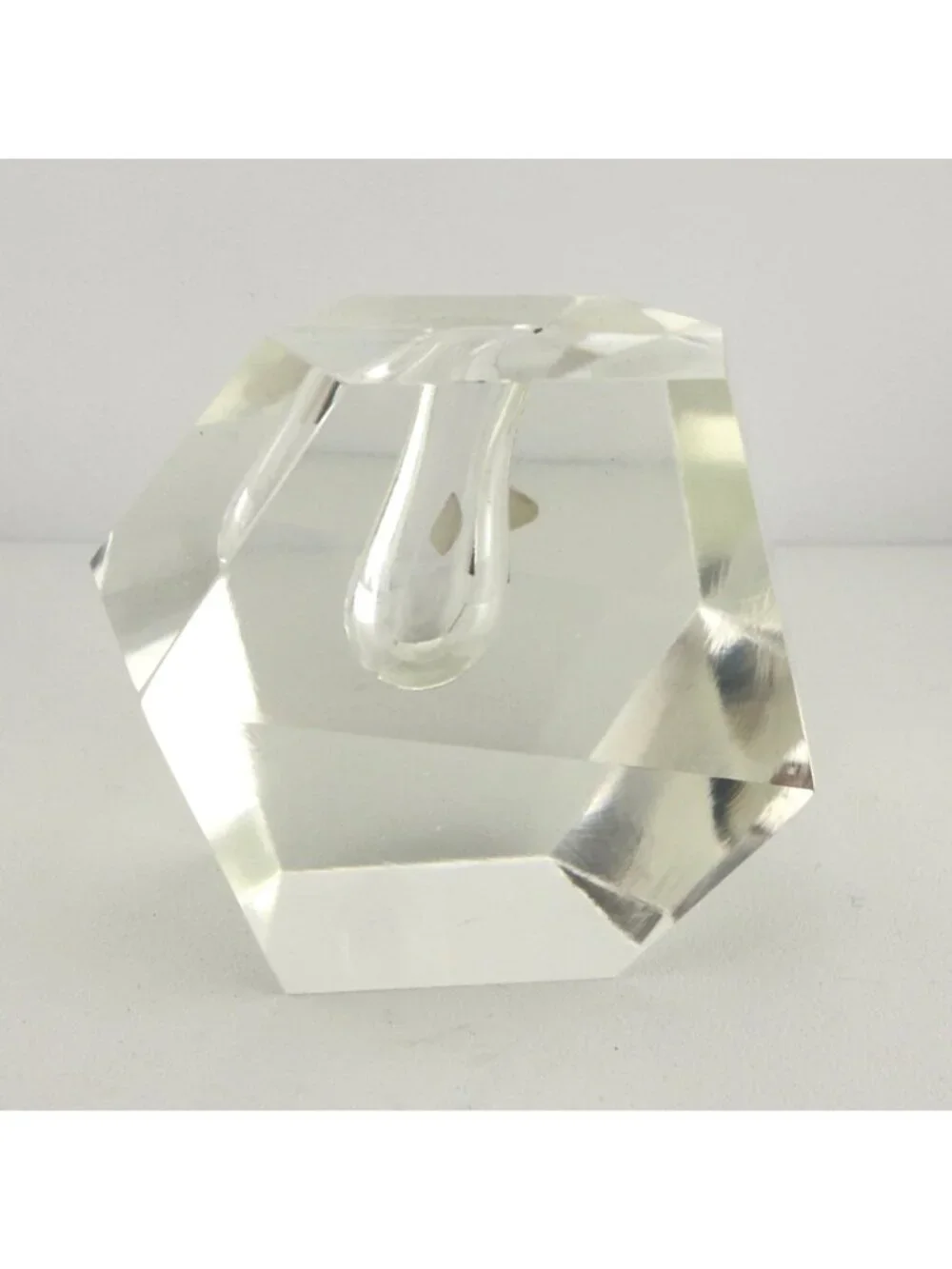 Mid Century Modern Cut Crystal Blossom Vase Paperweight Made in Japan